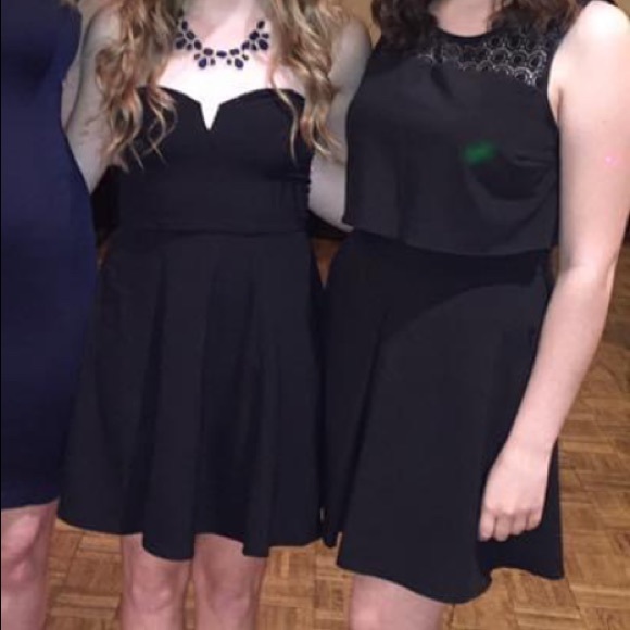 Black Mini Dress with Pockets - Picture 2 of 8